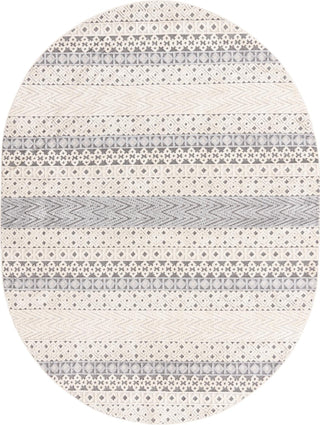 Unique Loom Arlo T-ARLO7 Sandy Beige Area Rug Oval Top-down Image