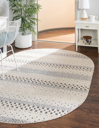 Unique Loom Arlo T-ARLO7 Sandy Beige Area Rug Oval Lifestyle Image Feature