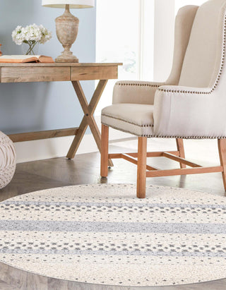 Unique Loom Arlo T-ARLO7 Sandy Beige Area Rug Round Lifestyle Image