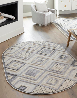 Unique Loom Arlo T-ARLO9 Sandy Beige Area Rug Oval Lifestyle Image Feature