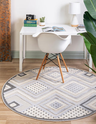 Unique Loom Arlo T-ARLO9 Sandy Beige Area Rug Round Lifestyle Image