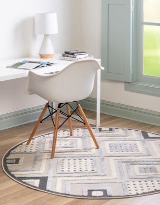 Unique Loom Arlo T-ARLO9 Sandy Beige Area Rug Round Lifestyle Image