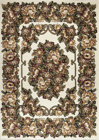 Trans Ocean Aurora 2859/12 Aubusson Ivory Area Rug by Liora Manne