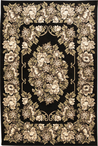 Trans Ocean Aurora 2859/48 Aubusson Black Area Rug by Liora Manne