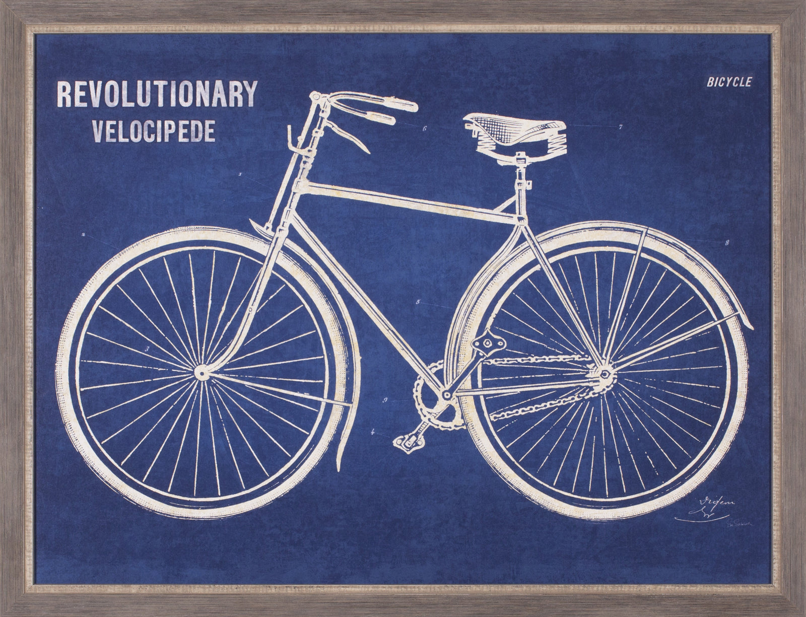 Art Effects Blueprint Bicycle V2 Wall Art by Sue Schlabach