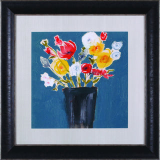 Art Effects Bouquet on Teal Ii Wall Art by Jennifer Goldberger