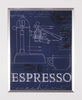 Art Effects Coffee Blueprint IV Indigo Wall Art by Marco Fabiano