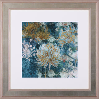 Art Effects Navy Chrysanthemums II Wall Art by Maria Woods