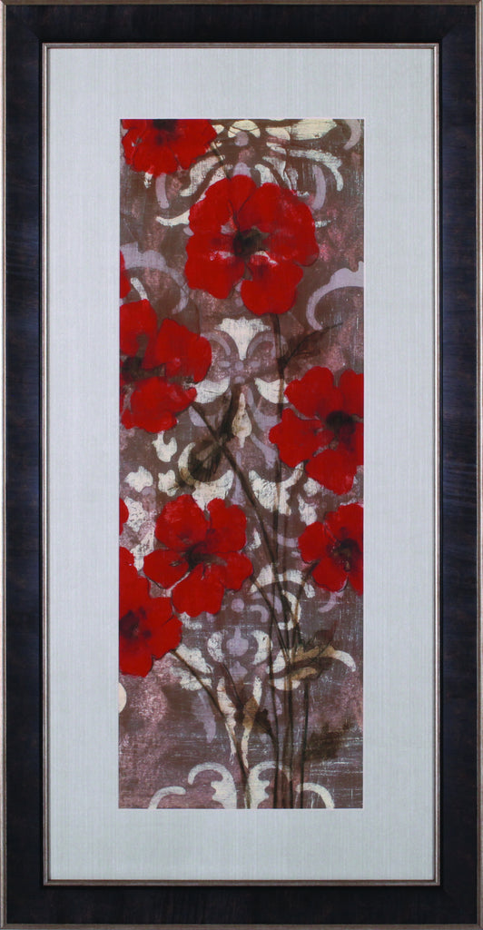 Art Effects Poppies On Damask II Wall Art by Jennifer Goldberger