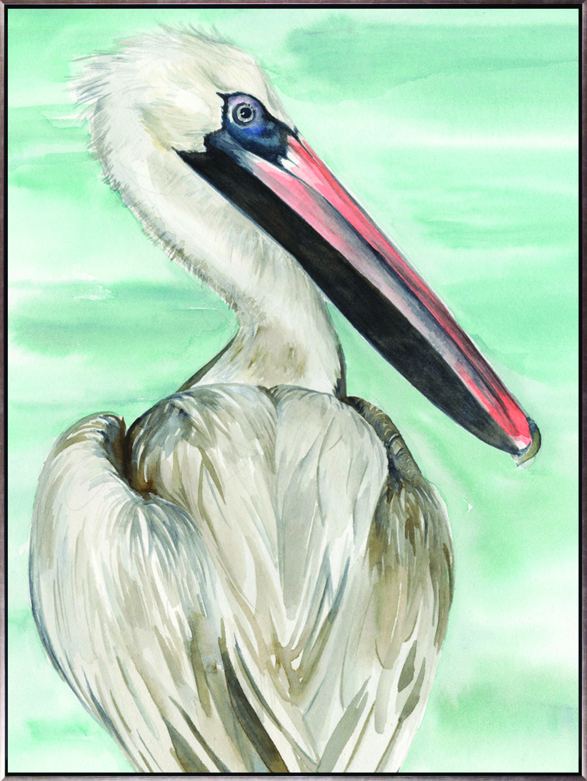 Art Effects Turquoise Pelican I Wall Art by Jennifer Paxton Parker