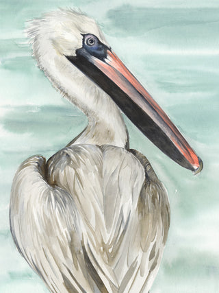 Art Effects Turquoise Pelican I Wall Art by Jennifer Paxton Parker