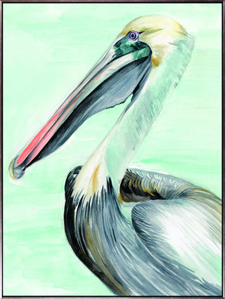 Art Effects Turquoise Pelican II Wall Art by Jennifer Paxton Parker