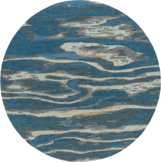 Surya Artist Studio ART-239 Navy Sea Foam Dark Brown Beige Denim Camel Area Rug Round Image