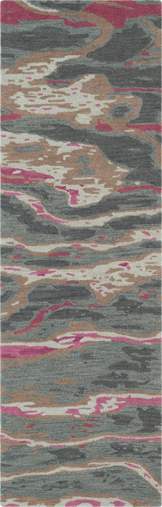 Surya Artist Studio ART-244 Dark Brown Medium Gray Charcoal Garnet Pale Pink Tan Camel Area Rug Runner Image