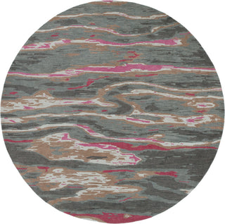 Surya Artist Studio ART-244 Dark Brown Medium Gray Charcoal Garnet Pale Pink Tan Camel Area Rug Round Image