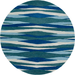 Surya Artist Studio ART-253 Bright Blue Teal Aqua Sea Foam Area Rug Round Image