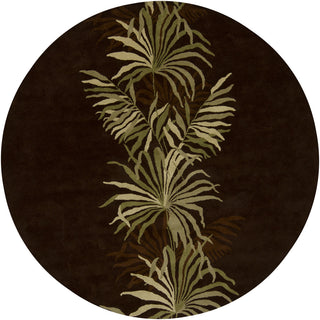 Chandra Aschera ASC-6403 Dark Brown/Green Area Rug Round