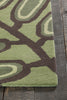 Chandra Aschera ASC-6406 Green/Dark Brown Area Rug Corner Shot