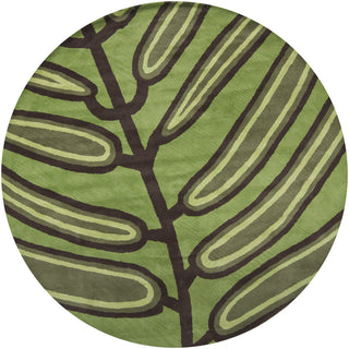 Chandra Aschera ASC-6406 Green/Dark Brown Area Rug Round