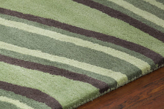 Chandra Aschera ASC-6406 Green/Dark Brown Area Rug Detail