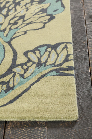 Chandra Aschera ASC-6407 Green/Blue/Black Area Rug Corner Shot