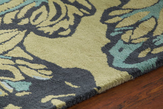 Chandra Aschera ASC-6407 Green/Blue/Black Area Rug Detail