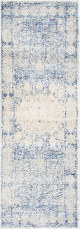 Unique Loom Asheville OWE-BRK1 Navy Blue Area Rug Runner Top-down Image