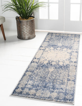 Unique Loom Asheville OWE-BRK1 Navy Blue Area Rug Runner Lifestyle Image