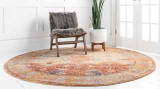 Unique Loom Asheville OWE-BRK4 Multi Area Rug Round Lifestyle Image