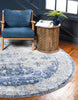 Unique Loom Asheville OWE-BRK4 Navy Blue Area Rug Round Lifestyle Image