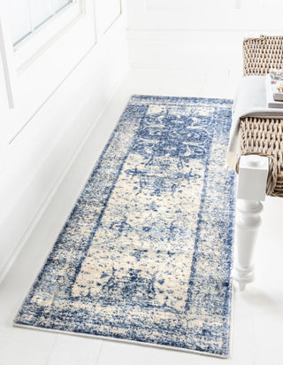 Unique Loom Asheville OWE-BRK4 Navy Blue Area Rug Runner Lifestyle Image