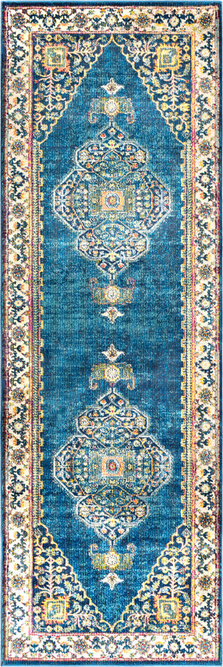 Surya Aura Silk ASK-2306 Sky Blue Bright Navy Beige Medium Gray Yellow Saffron Pink Dark Green Lime Area Rug Runner Image