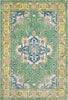 Surya Aura Silk ASK-2313 Lime Dark Green Sky Blue Medium Gray White Bright Yellow Saffron Pink Charcoal Black Area Rug main image