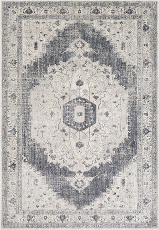 Surya Aura Silk ASK-2327 Medium Gray Charcoal Black White Area Rug main image