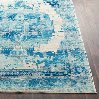 Surya Aura Silk ASK-2328 Sky Blue Bright Navy White Medium Gray Area Rug Detail Image