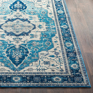 Surya Aura Silk ASK-2329 Sky Blue Bright Navy White Medium Gray Charcoal Black Area Rug Detail Image