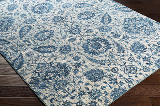 Surya Aura Silk ASK-2330 Sky Blue Bright Navy White Medium Gray Charcoal Black Area Rug Corner Image