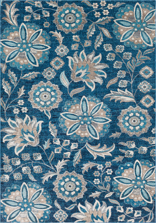 Surya Aura Silk ASK-2335 Sky Blue Bright Navy White Medium Gray Charcoal Beige Black Area Rug main image