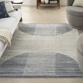 Nourison Astra Machine Washable ASW03 Ivory Blue Area Rug Room Image