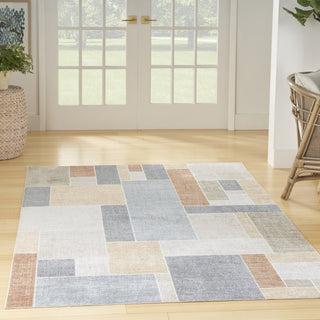 Nourison Astra Machine Washable ASW09 Multicolor Area Rug Room Image