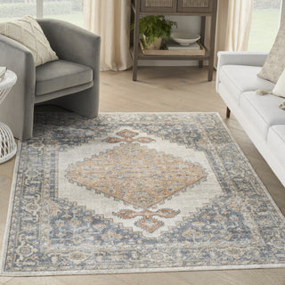 Nourison Astra Machine Washable ASW11 Grey/Gold Area Rug Room Image