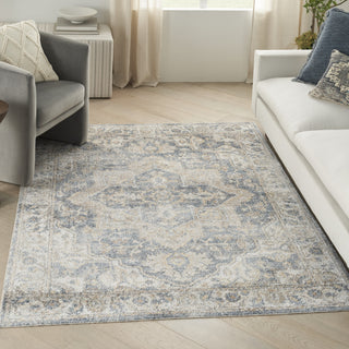 Nourison Astra Machine Washable ASW12 Grey/Blue Area Rug Room Image