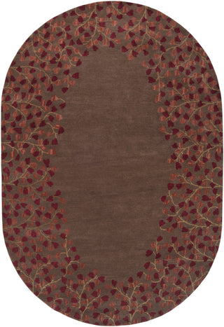 Surya Athena ATH-5003 Burgundy Area Rug 6' X 9' Oval