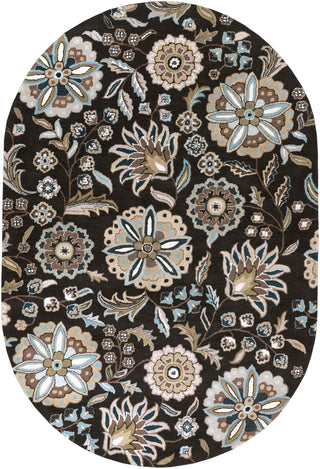 Surya Athena ATH-5061 Black Area Rug 6' x 9' Oval