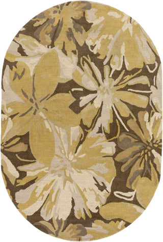 Surya Athena ATH-5115 Gold Area Rug 6' x 9' Oval