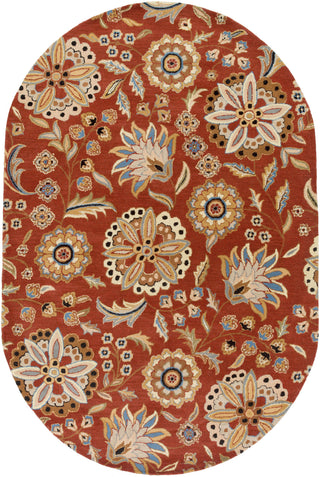 Surya Athena ATH-5126 Burgundy Area Rug 6' x 9' Oval