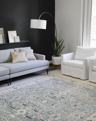 Loloi II Athena ATH-02 Sky/Ivory Area Rug Lifestyle Image Feature