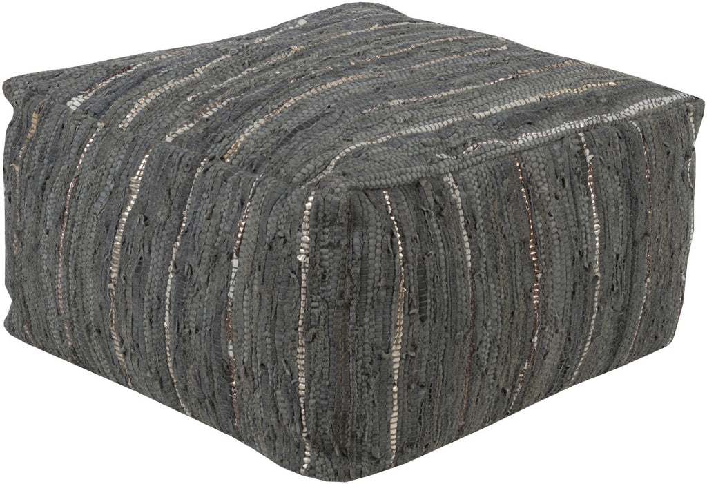 Surya Anthracite ATPF-003 Gray Pouf 24 X 24 X 13 Cube