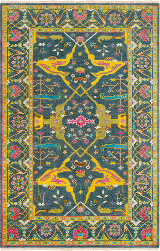 Surya Antique ATQ-1016 Navy Mustard Olive Bright Pink Dark Brown Aqua Wheat Blue Area Rug main image