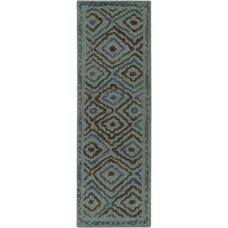 Surya Atlas ATS-1013 Teal Area Rug by Beth Lacefield 2'6'' x 8' Runner